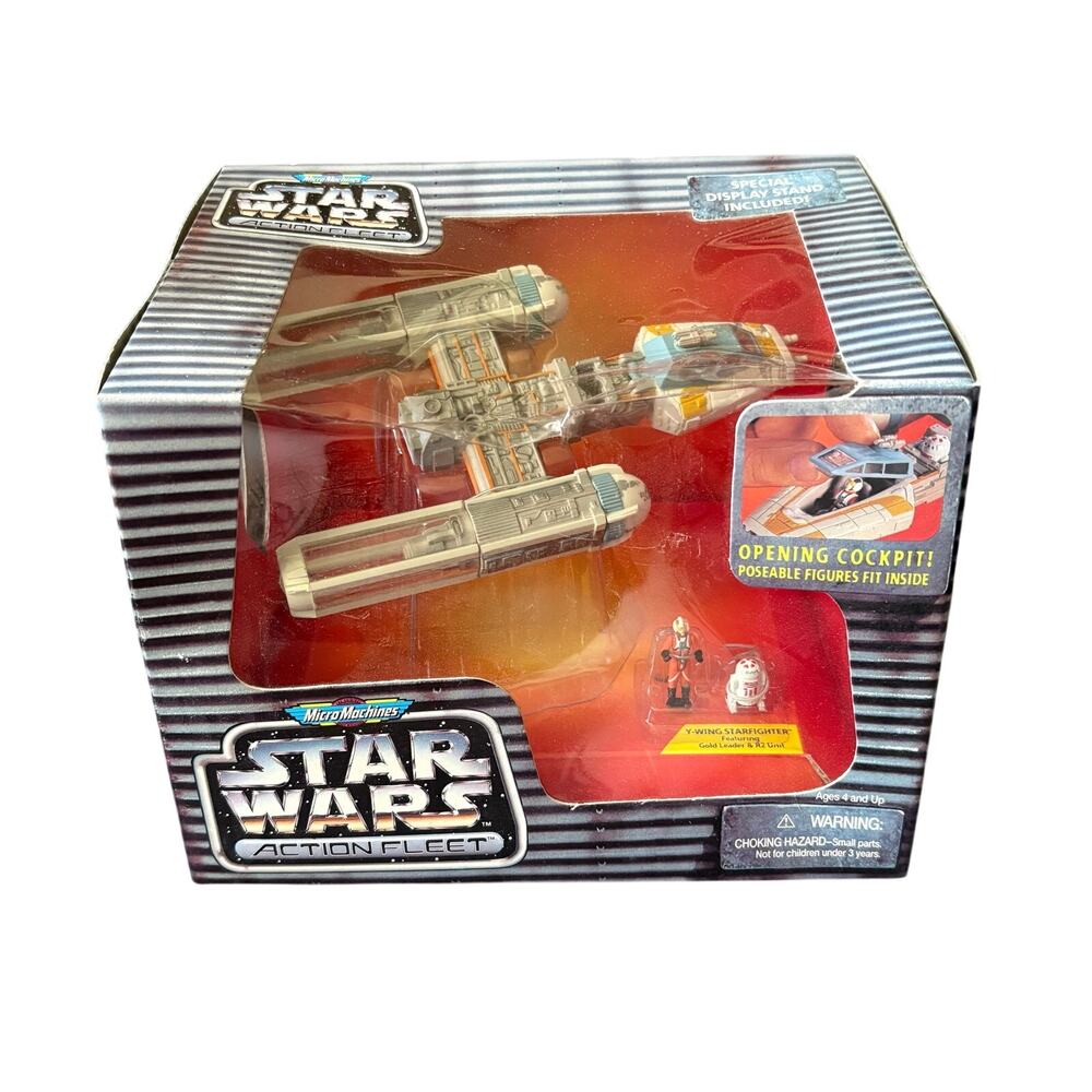 Micro Machines Star Wars Action Fleet Y-Wing Starfighter Gold Pilot - 1996 NIB